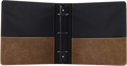 Mini 2 Inch 3 Ring Binder 9.4" x 8.5" - Vintage PU Leather Small Binder for Recipes or Wedding Planner