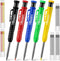 Hiboom 5 Pcs Mechanical Carpenter Pencil, 30 Pcs Refills Needle Nose Tip Hole Marker for Woodworking