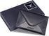 HISCOW Italian Calfskin Envelope Business Card Case with Magnet Closure (Black)