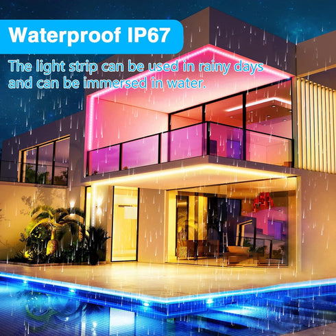 5050 IP67 Solar LED Strip Lights Outdoor, SMD LED Lights Solar Powered RGB LED Strip, Waterproof Rope Lights