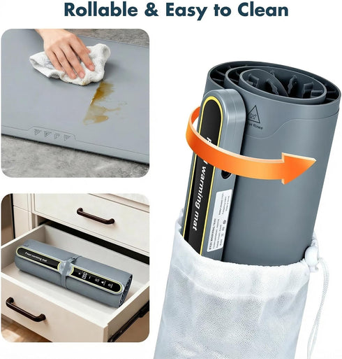 24''x15'' 9 6 Settings, Warming Mat for Food, Heating Mat, Electric Warming Tray with Temperature and Timer Fast Full