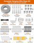 220 FT 1/8" Wire Rope Kit, 304 Stainless Steel Cable with M5 Turnbuckles, Vinyl Coated String Lights Hanging Wire for