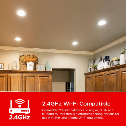 Bulb, 65W 2700K 6500K, Dimmable, 2.4GHz 51461 UltraPro Wi-Fi LED Smart Light Downlight, Equivalent, RGB, Color
