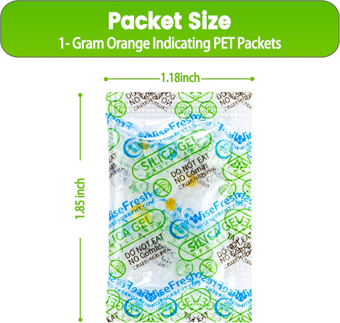 100Pcs 1 Gram Food Safe Desiccant Packs, Silica Gel Packets, Indicating Desiccant Moisture Absorbers for Storage