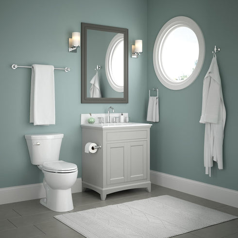DELTA FAUCET NIC46-PC Nicoli Wall Mount Square Closed Towel Ring in Polished Chrome - Bath Hardware Accessory