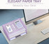 DALTACK 3 Tier Mesh Metal Letter Tray Paper Organizer for Home & Office, Light Purple