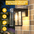 2 (2 Pack) Greluna Solar Motion Sensor Lights, Solar Lights with Modes & Waterproof, Dusk to Dawn Glass Outdoor Wall