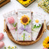 6 Set 5.91" Frienda Teacher Appreciation Gifts Crochet Flowers with Greeting Cards and Bows Knitted Sunflowers Daisy
