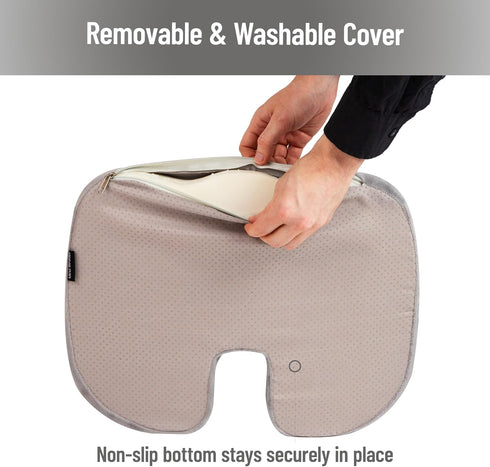 Tailbone Mind Reader Memory Foam Seat Cushion with Air-Cloud Technology, Ergonomic Pressure Relief for Office Chair