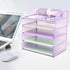 Letter Tray Paper Organizer, 5-Tier Desk Organizer File Holder with Handle, Metal Desktop Document Shelf