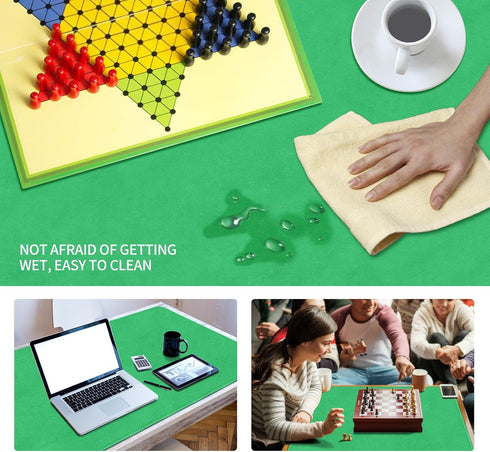 LERYG Mat(140 70cm*2mm) Large Poker Game Mat,Water and Stain Resistant Non-Slip Desk Mat,Mahjong and Card Playmat