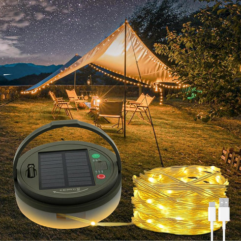 Solar Camping String Lights, 32.8 FT Fairy String Light, 4 in 1