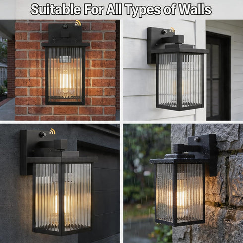 Dusk to Dawn Outdoor Lighting, Waterproof Outdoor Porch Light with Tempered Glass, Outdoor Light Fixture for House