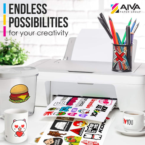 Printable Vinyl Sticker Paper for Inkjet Printer, Frosty Clear, 15 Self-Adhesive Sheets, Waterproof Decal Paper