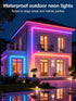 20Ft IP67 RIYO Neon Rope Lights, RGB LED Strip Lights - App & Remote Control, Music Sync, Waterproof, Flexible Neon