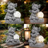 Garden Outdoor Dragon Statue Holding Solar Magic Orb LED Light Resin Adorable Baby Dragon Figurines for Patio Balcony