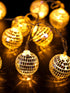 70s 80s Supplies(1.18 Inch,Warm BBTO LED Disco Ball String Light Battery Powered Mirror Balls Ornaments for Outside
