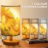 Lamp,3 Sunflowers Flower Table Lamp,Birthday Gifts for Women Mom, US Plug Linen Bedside Colors Temperatures Small Night