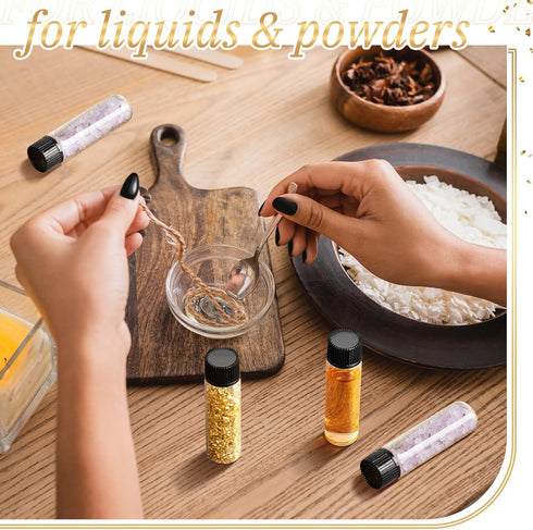 80 Pcs Clear Glass Sample Vial Bottles with Screw Caps, Plastic Stopper, Leakproof for Oil Aromatherapy (7 ml)