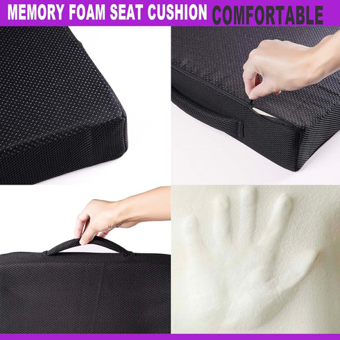 Yuwe Tailbone Extra Large Seat Cushion - Memory Foam Seat Cushion, Office Chair Cushion, Ergonomic Chair, Car Seat