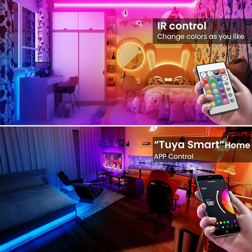 50ft Strip,5050 TJOY Smart Led Strip Lights for Bedroom, Alexa Led Light RGB Color Changing Music Sync Led Lights Strip