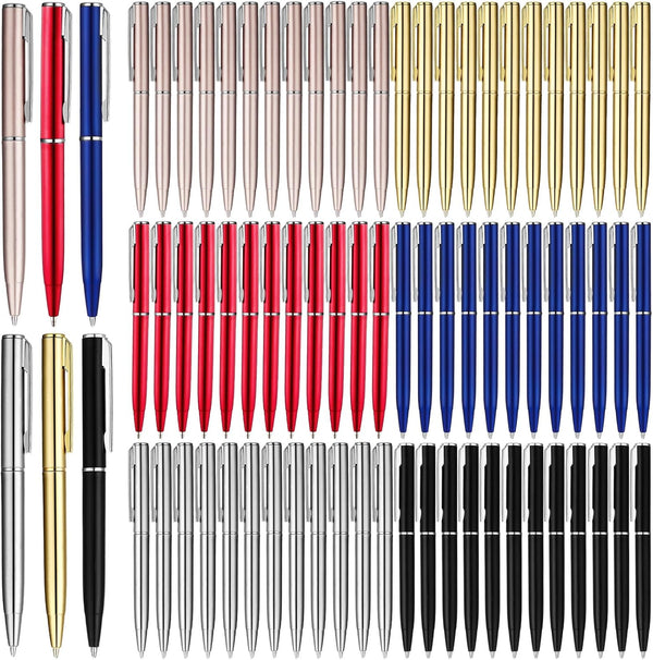 Teling 72 Pcs Mini Ballpoint Pens, 4 Inch Short Bulk Pens for Notebook and Signature Notepads