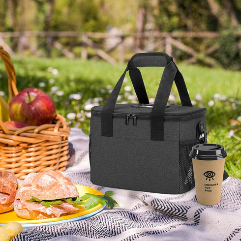 6 Trunab Reusable Cups Drink Carrier for Delivery Insulated Drink Caddy with Handle and Shoulder Strap, Adjustable