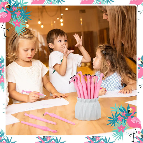 Fulmoon Cute Flamingo Gel Ink Pens, Pink Flamingo Gift for Child, Teacher, Student, 0.5mm Black Ink, 40 Pcs