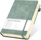 CAGIE A5 Lined Journal Notebook, 320 Pages, 100 GSM Thick Paper, Green Leather Hardcover for Writing and Note Taking
