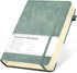 CAGIE A5 Lined Journal Notebook, 320 Pages, 100 GSM Thick Paper, Green Leather Hardcover for Writing and Note Taking