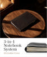 VALTENTIS A5 5.8" 8.3", 3 Leather Notebook Cover - Refillable Full-Grain Leather Journal Cover for Multiple Inserts x