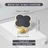 HUHUIAOH 2 Pack Four-Leaf Clover Leather Handle Gold Brass Leather Handle Single Hole Wardrobe Dresser Bedroom Bedside