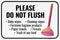 Sigo Signs Please Do Not Flush Baby Wipes Cleaning Wipes Sign, 12x18 Inches, 3M