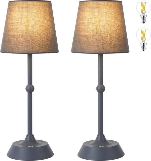 LED Cordless Grey Table Lamp Portable Dimmable Desk Lamp 6000mA Battery Powered