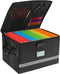 File Organizer, Fireproof Document Box with Lids and Lock, Portable Folder Organizer with Handle