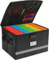 File Organizer, Fireproof Document Box with Lids and Lock, Portable Folder Organizer with Handle