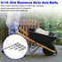 Wheelbarrow Handles Bolt Kit, Replacement Carriage Bolts and Nuts, 5/16 Stainless Hardware Kit - 12 Pack