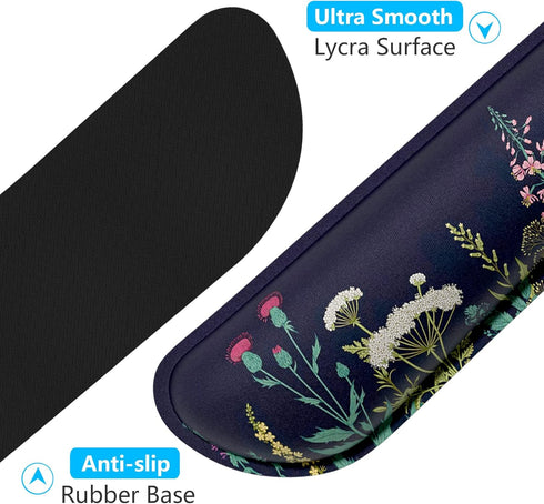 Dapesuom Enlarge Keyboard Wrist Rest, Memory Foam Cushion for Desk Mat Support, Cute Pain Relief Set with Non-Slip Base