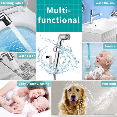 MIAOHUI Muslim Shower, Handheld Bidet Sprayer for Toilet, Cloth Diaper Sprayer, Health Faucet, Bum Gun with Hose