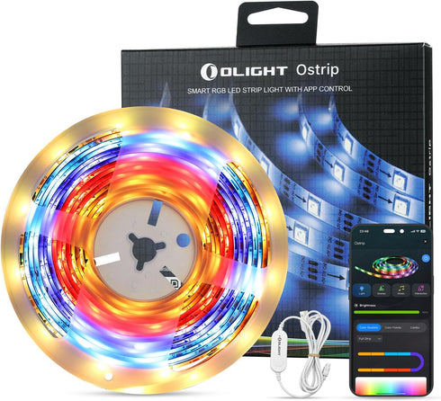OLIGHT Ostrip 16.4ft RGB LED Strip Light, Smart App Control, Music Sync,