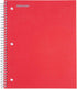 Mintra Office Durable Spiral Notebooks, 3 Subject (Red, College Ruled 2pk)