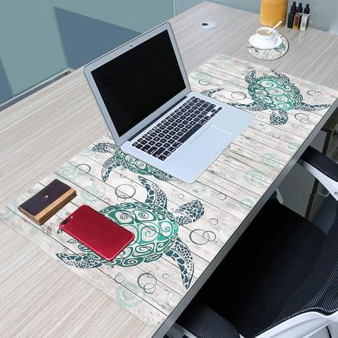 Large Gaming Mouse Pad, XL Ergonomic Extended Desk Pad, Sea Turtle Creative Watercolor, 31.5'' X 11.8''