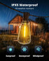 25FT IPX5 10+1 ST38 Bulbs, 2700K VIPAR Outdoor String Lights LED Patio Lights Waterproof with Shatterproof Edison