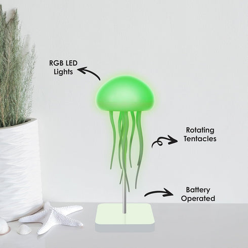 InnoVibe Jellyfish Desk Lamp RGB LED Light for Bedroom, Office & Nightstand, Color-Changing Table Lamp with Rotating