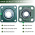 2 Pack UCF207-22 Pillow Block Bearing, Square Flange 4 Bolt Mounted, 1-3/8" Bore, Solid Cast Iron Base
