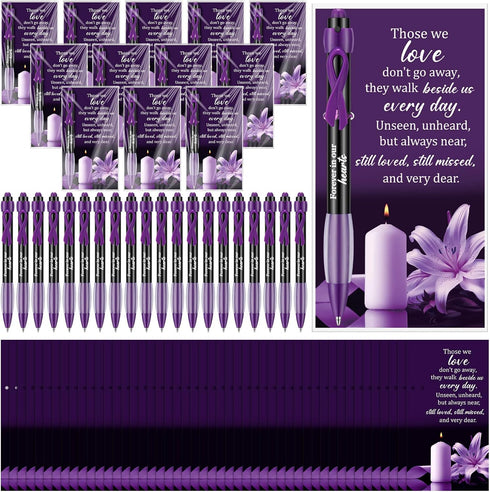 Sayglossy 120 Set Memorial Funeral Favor for Guest Thank You Set-120 Funeral Ballpoints
