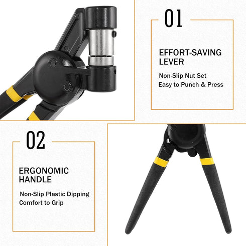 BEAMNOVA Grommet Tools Kit 1/2 Inch (12mm) with 500 Grommet Supplies, Handheld Eyelet Setter for Tarp, Leather, Canvas