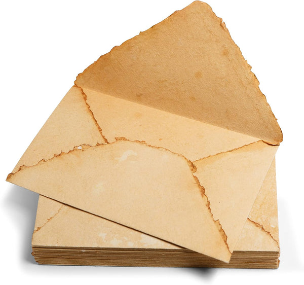 Wanderings Handmade Antiqued Envelope with Deckle Edge - 6.25 x 9.25 inch - Package of 25 for Writers and Invitations