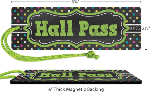Teacher Created Resources Chalkboard Brights Magnetic Hall Pass - 6.75" x 2.25"