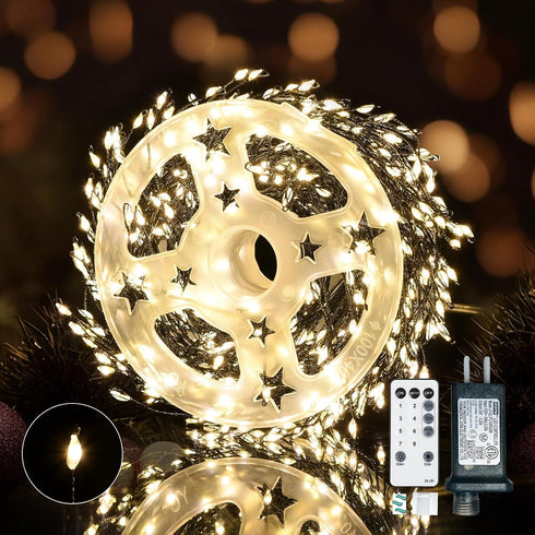 500 42Ft Dailyart Plug in Led Fairy Lights with Remote Fairy Lights with Timer Waterproof for Bedroom Wreath Party